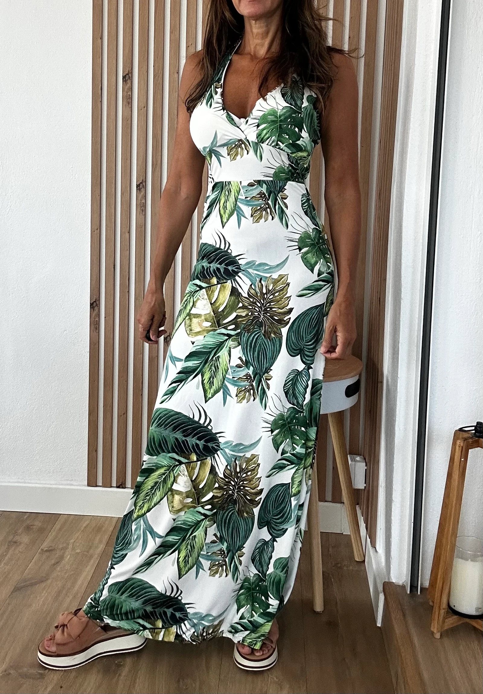 Vestido longo Made in Italy – Estampa tropical – Tamanho único S/M 🌿 – photo 3